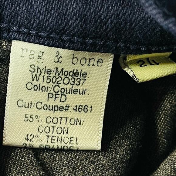 Rag & Bone Skinny Racing Stripe Jeans Navy Blue Orange Size 24 - Picture 5 of 6